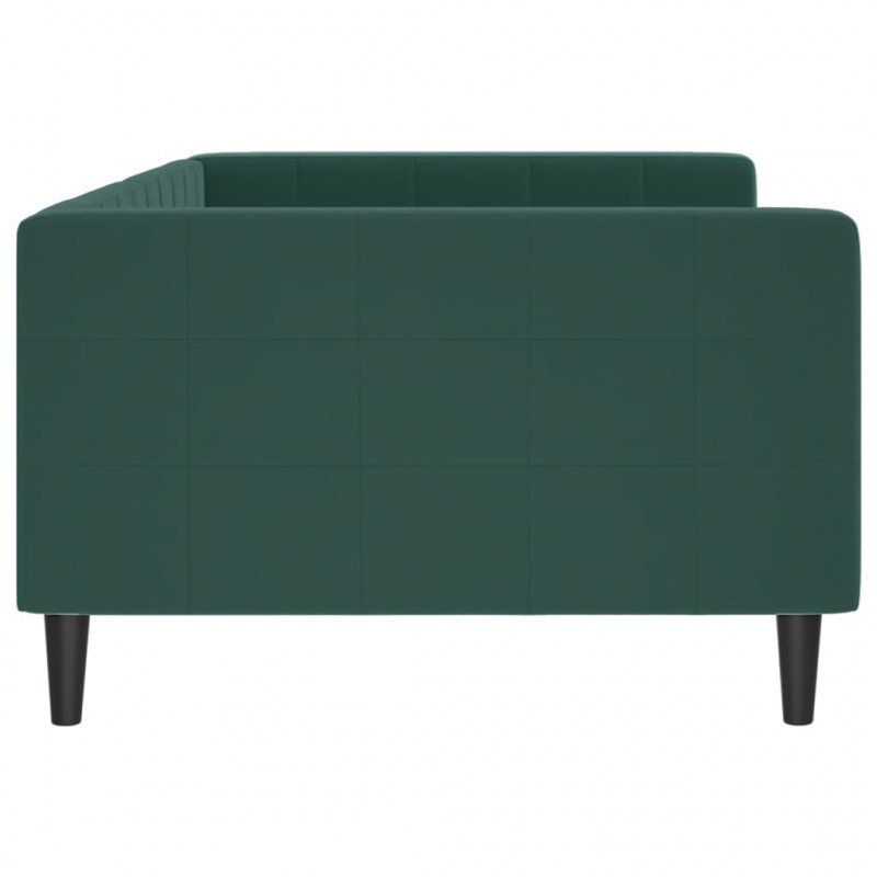 Sofa z funkcją spania, ciemnozielona, 100x200 cm, aksamitna