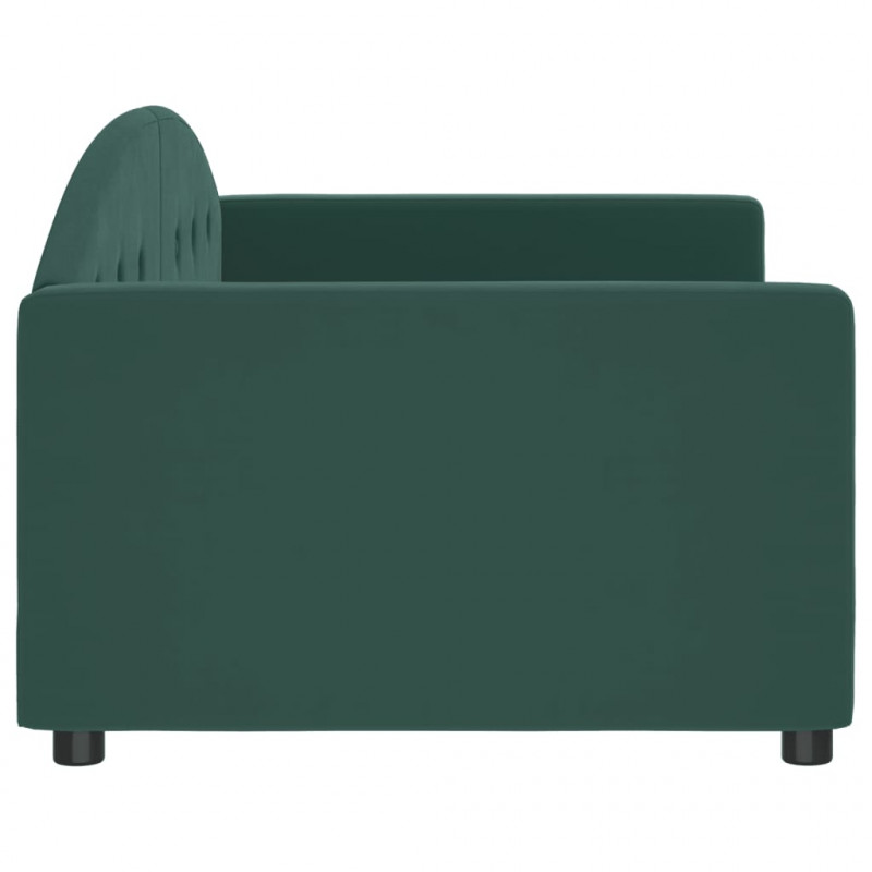 Sofa z funkcją spania, ciemnozielona, 90x200 cm, aksamitna