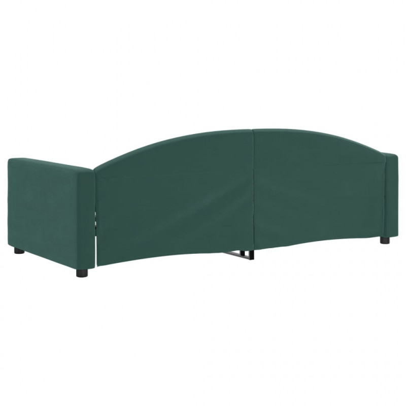 Sofa z funkcją spania, ciemnozielona, 90x200 cm, aksamitna