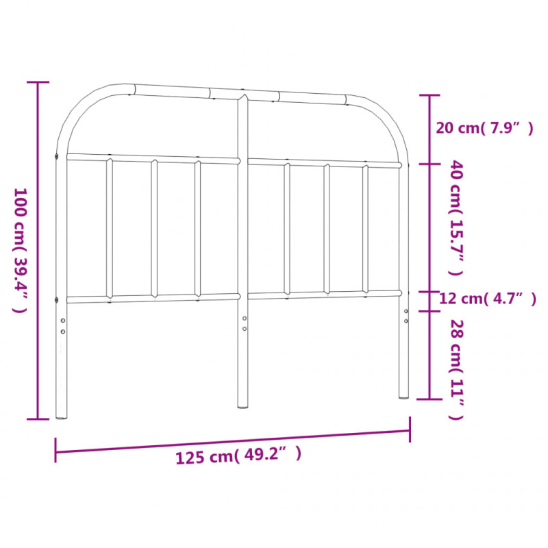 Metalowe wezgłowie, białe, 120 cm