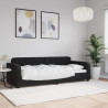 Sofa z funkcją spania, czarna, 80x200 cm, obita aksamitem