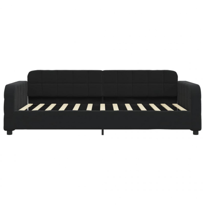 Sofa z funkcją spania, czarna, 80x200 cm, obita aksamitem