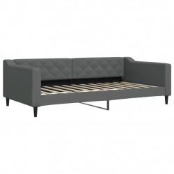 Sofa z funkcją spania, ciemnoszara, 100x200 cm, obita tkaniną