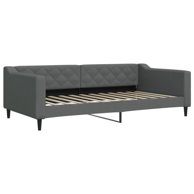 Sofa z funkcją spania, ciemnoszara, 100x200 cm, obita tkaniną