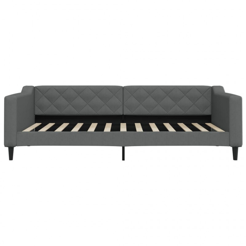 Sofa z funkcją spania, ciemnoszara, 100x200 cm, obita tkaniną