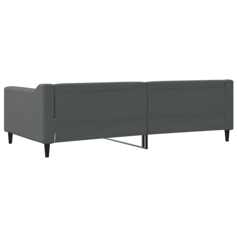 Sofa z funkcją spania, ciemnoszara, 100x200 cm, obita tkaniną