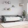 Sofa z funkcją spania, jasnoszara, 90x190 cm, obita tkaniną