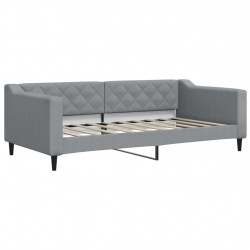 Sofa z funkcją spania, jasnoszara, 90x190 cm, obita tkaniną