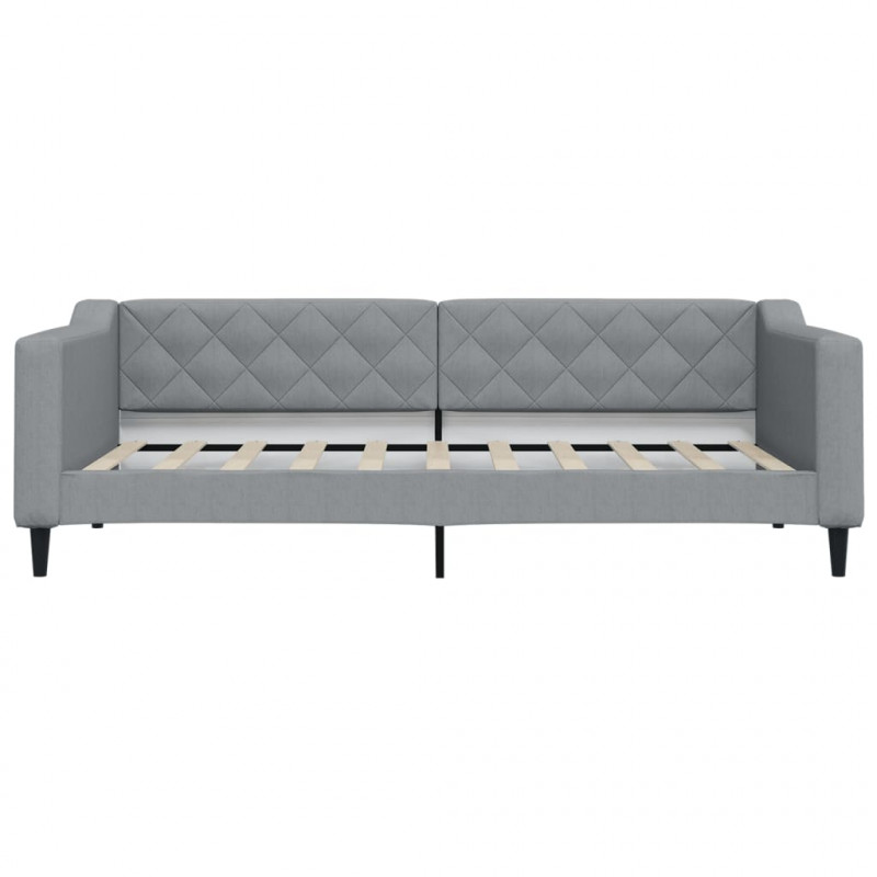 Sofa z funkcją spania, jasnoszara, 90x190 cm, obita tkaniną