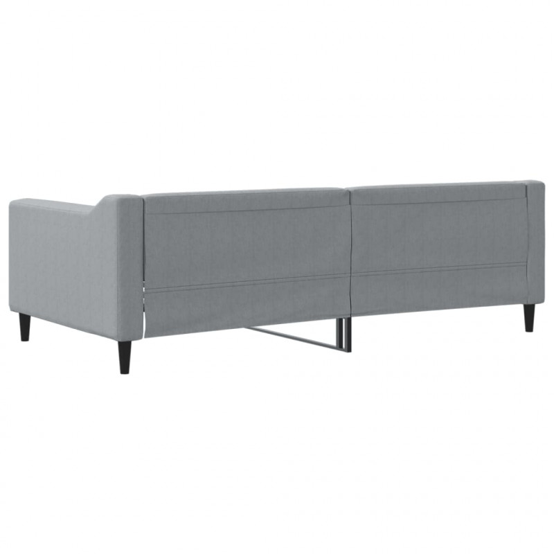 Sofa z funkcją spania, jasnoszara, 90x190 cm, obita tkaniną