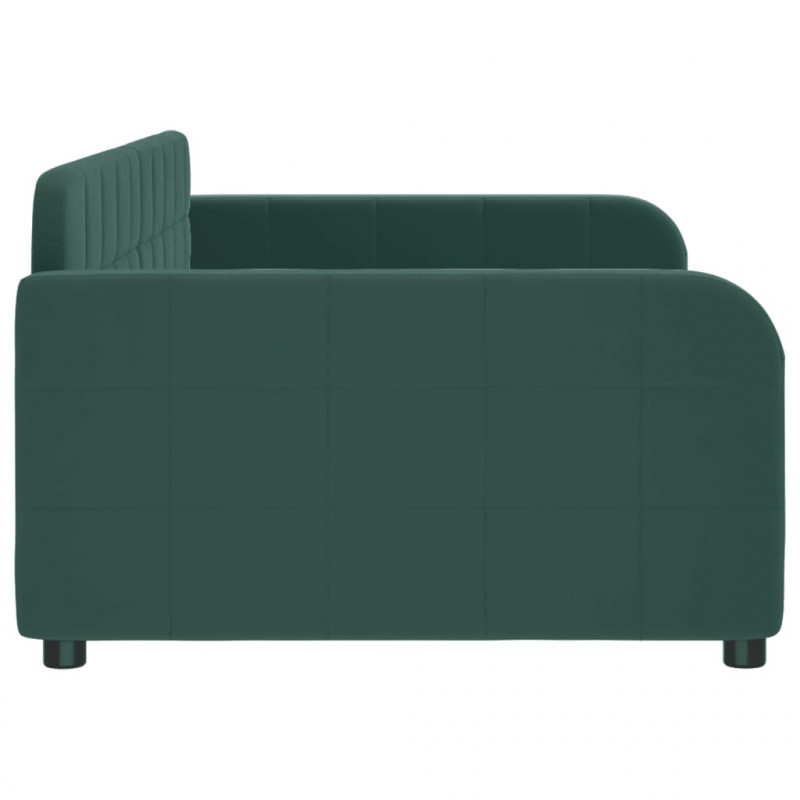 Sofa z funkcją spania, ciemnozielona, 90x200 cm, aksamitna