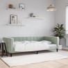 Sofa z funkcją spania, jasnoszara, 100x200 cm, obita aksamitem