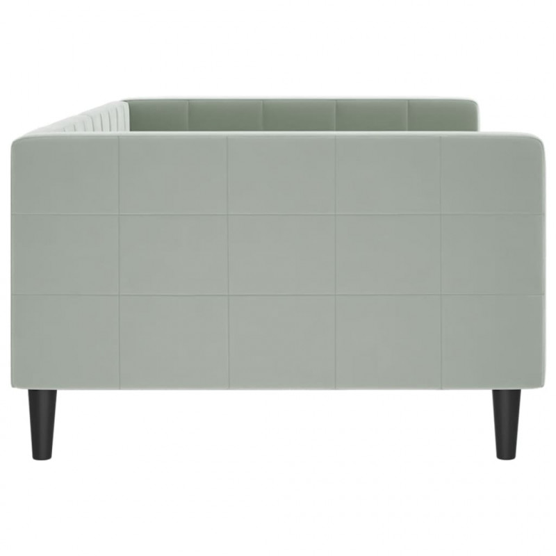 Sofa z funkcją spania, jasnoszara, 100x200 cm, obita aksamitem