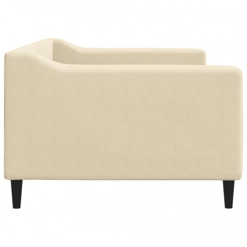 Sofa z funkcją spania, kremowe, 90x200 cm, obita tkaniną
