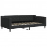 Sofa z funkcją spania, czarna, 90x190 cm, obita tkaniną
