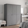 Szafa BODO, szara, 146x53,5x173 cm, lite drewno sosnowe