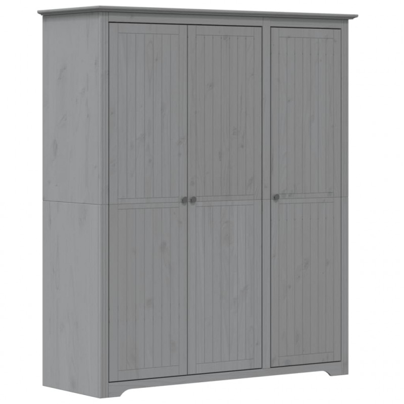 Szafa BODO, szara, 146x53,5x173 cm, lite drewno sosnowe