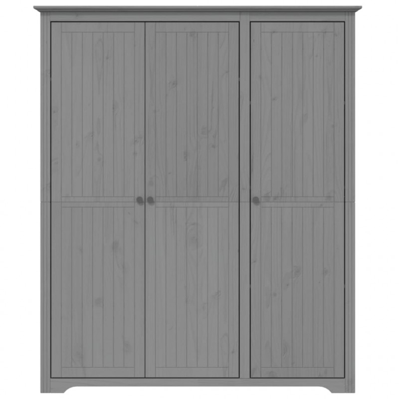 Szafa BODO, szara, 146x53,5x173 cm, lite drewno sosnowe