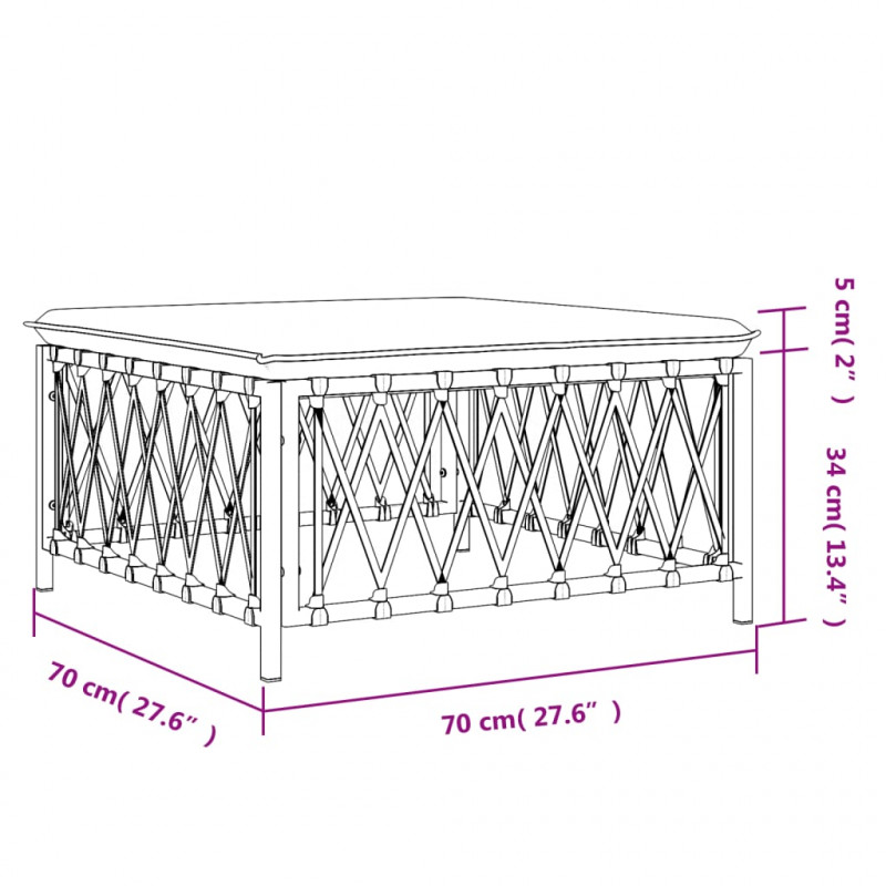 Ogrodowy podnóżek z poduszką, antracytowy, plecionka