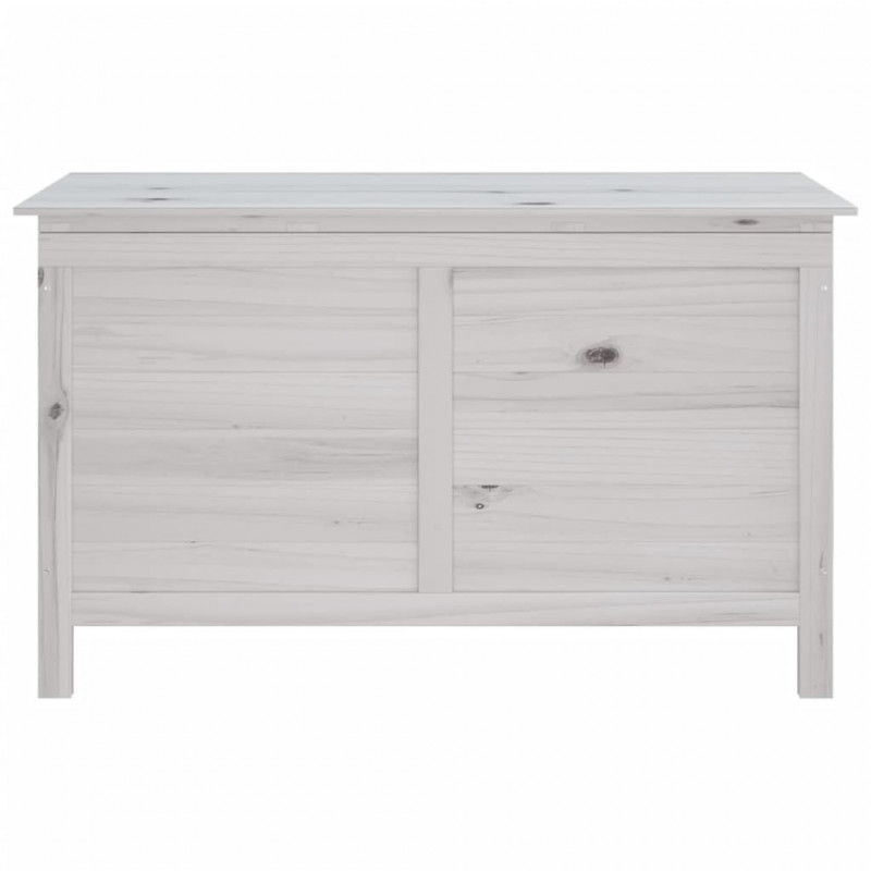 Skrzynia ogrodowa, biała, 99x49,5x58,5 cm, lite drewno jodłowe