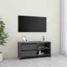 Szafka pod telewizor, szara, 80x31x39 cm, lite drewno sosnowe