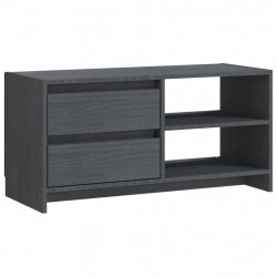 Szafka pod telewizor, szara, 80x31x39 cm, lite drewno sosnowe