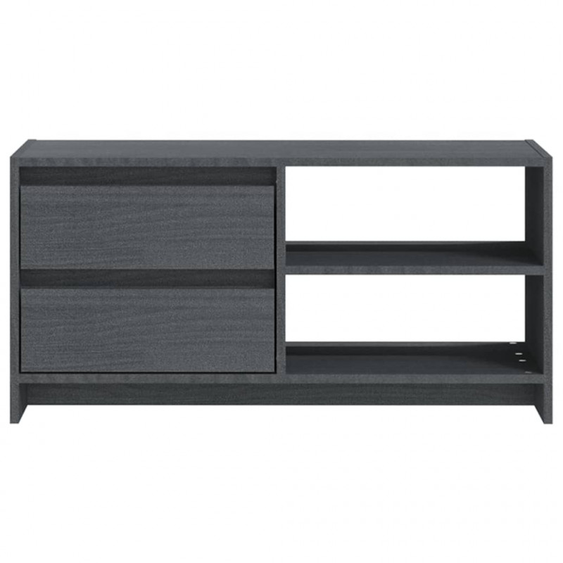 Szafka pod telewizor, szara, 80x31x39 cm, lite drewno sosnowe
