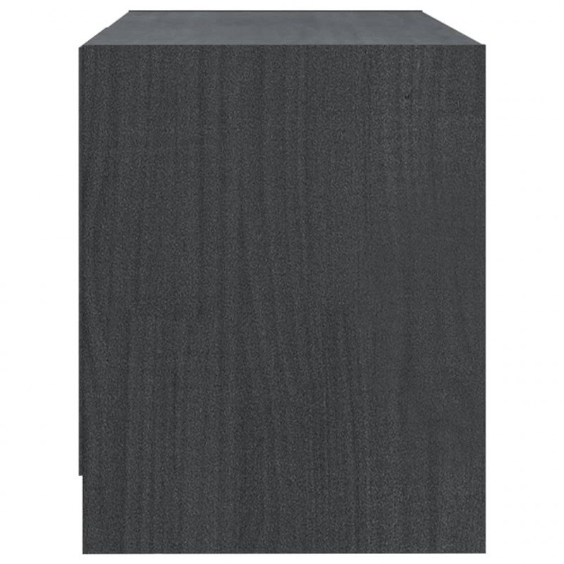 Szafka pod telewizor, szara, 80x31x39 cm, lite drewno sosnowe