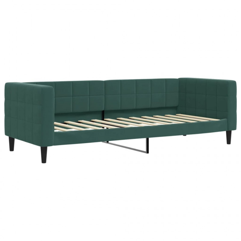 Sofa z funkcją spania, ciemnozielona, 80x200 cm, aksamitna