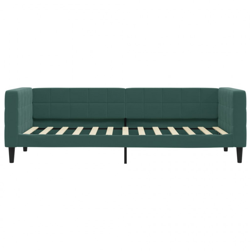 Sofa z funkcją spania, ciemnozielona, 80x200 cm, aksamitna
