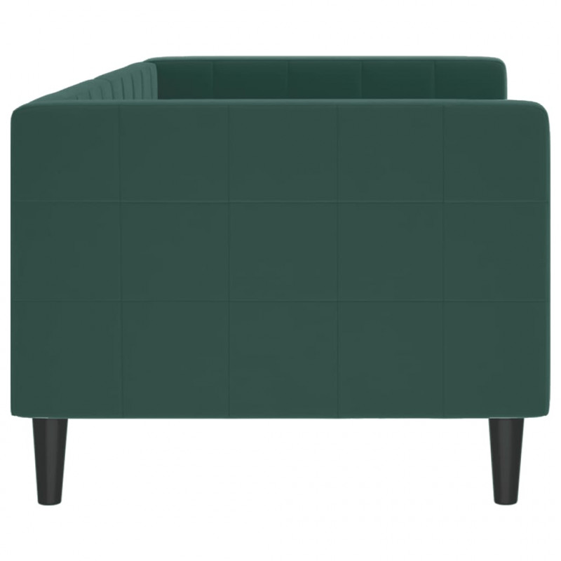 Sofa z funkcją spania, ciemnozielona, 80x200 cm, aksamitna