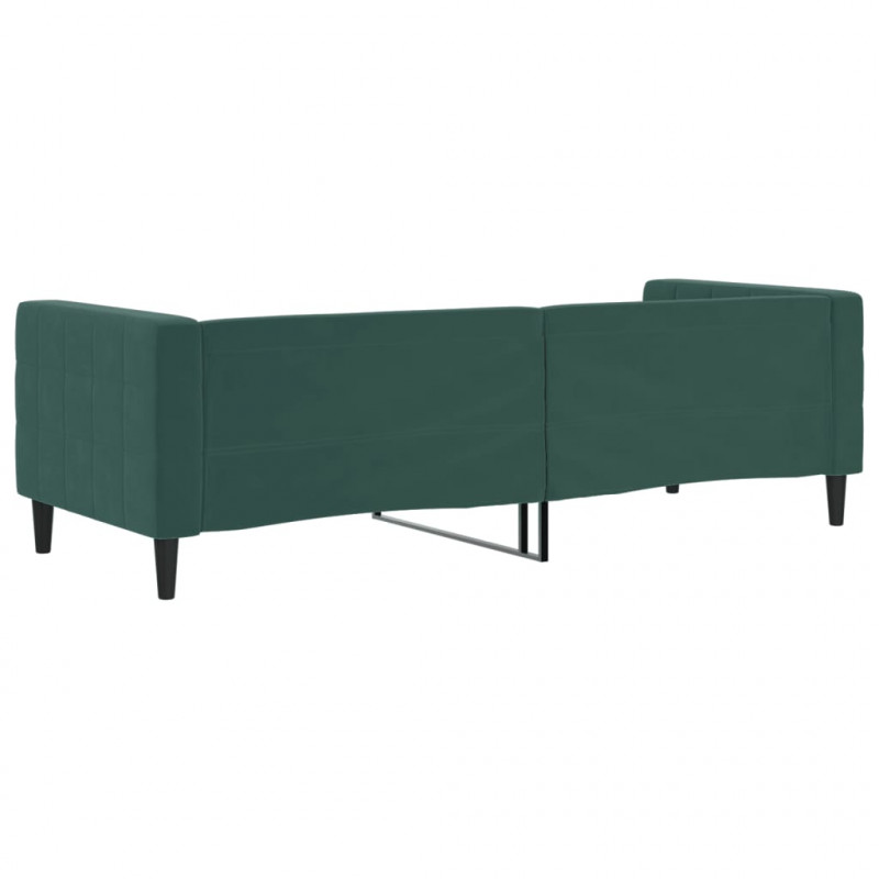Sofa z funkcją spania, ciemnozielona, 80x200 cm, aksamitna