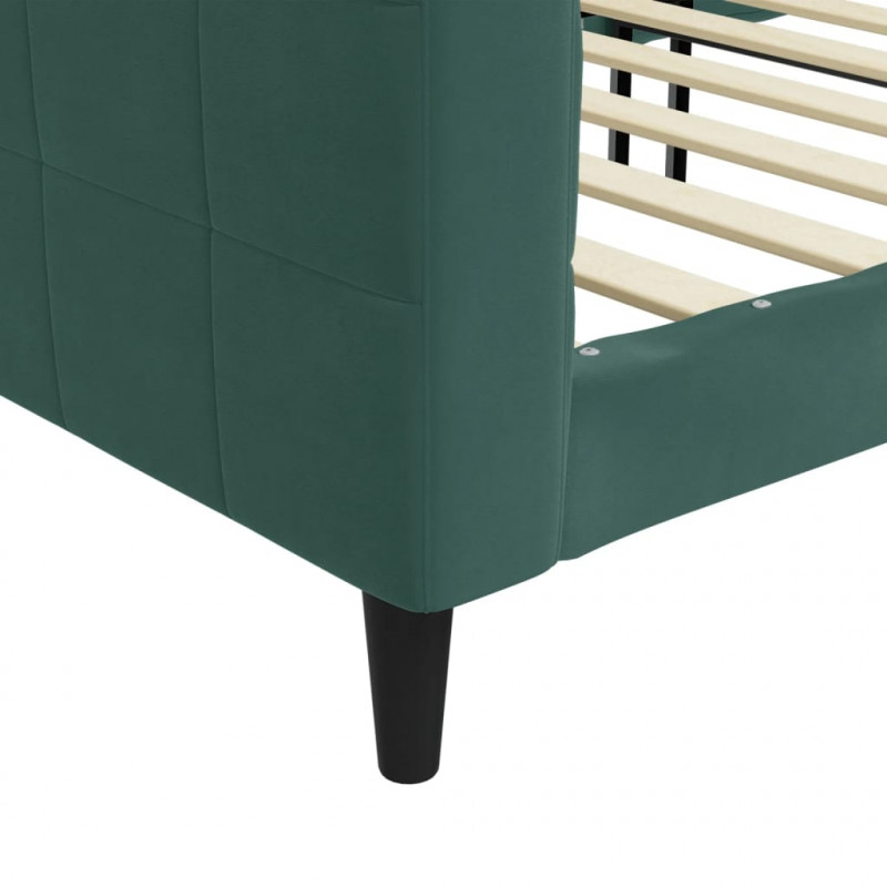 Sofa z funkcją spania, ciemnozielona, 80x200 cm, aksamitna