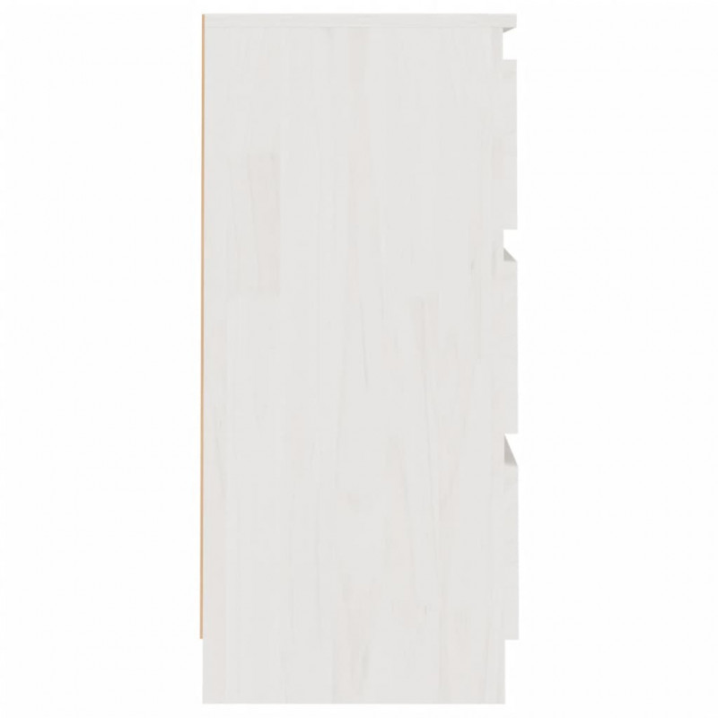 Szafki nocne, białe, 2 szt., 40x29,5x64 cm, lite drewno sosnowe