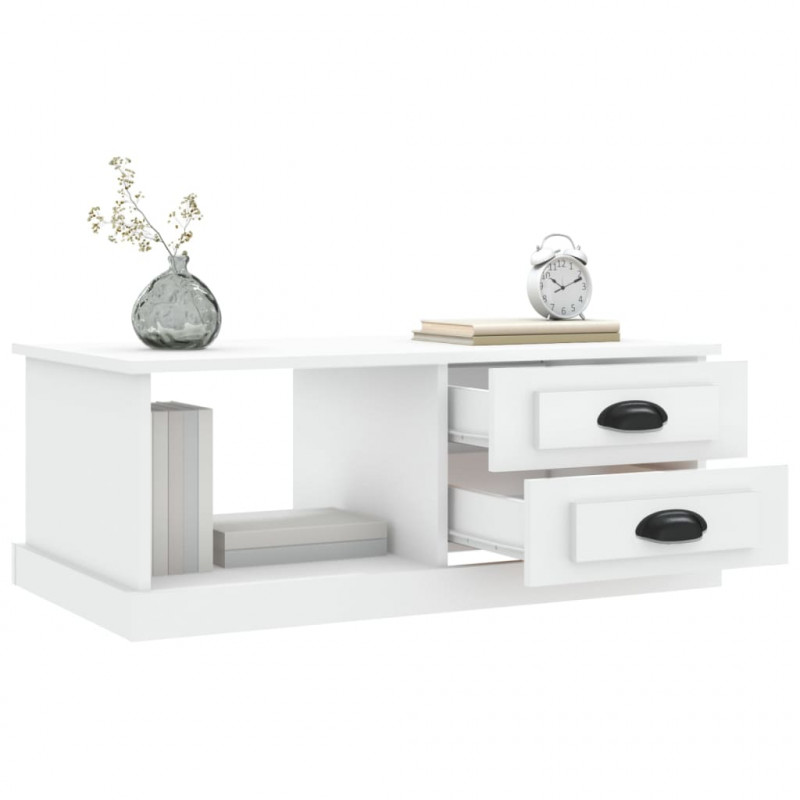 Stolik kawowy, biały, 90x50x35, materiał drewnopochodny