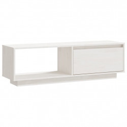 Szafka pod telewizor, biała 110x30x33,5 cm, lite drewno sosnowe