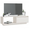 Szafka pod telewizor, biała 110x30x33,5 cm, lite drewno sosnowe