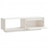 Szafka pod telewizor, biała 110x30x33,5 cm, lite drewno sosnowe