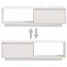 Szafka pod telewizor, biała 110x30x33,5 cm, lite drewno sosnowe