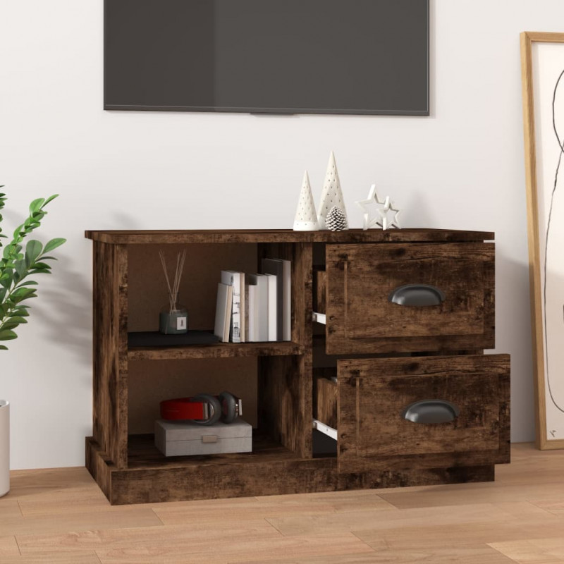 Szafka pod TV, przydymiony dąb, 73x35,5x47,5 cm