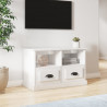 Szafka pod TV, biała z połyskiem, 80x35x50 cm