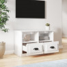Szafka pod TV, biała z połyskiem, 80x35x50 cm