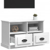Szafka pod TV, biała z połyskiem, 80x35x50 cm
