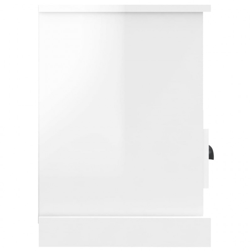 Szafka pod TV, biała z połyskiem, 80x35x50 cm