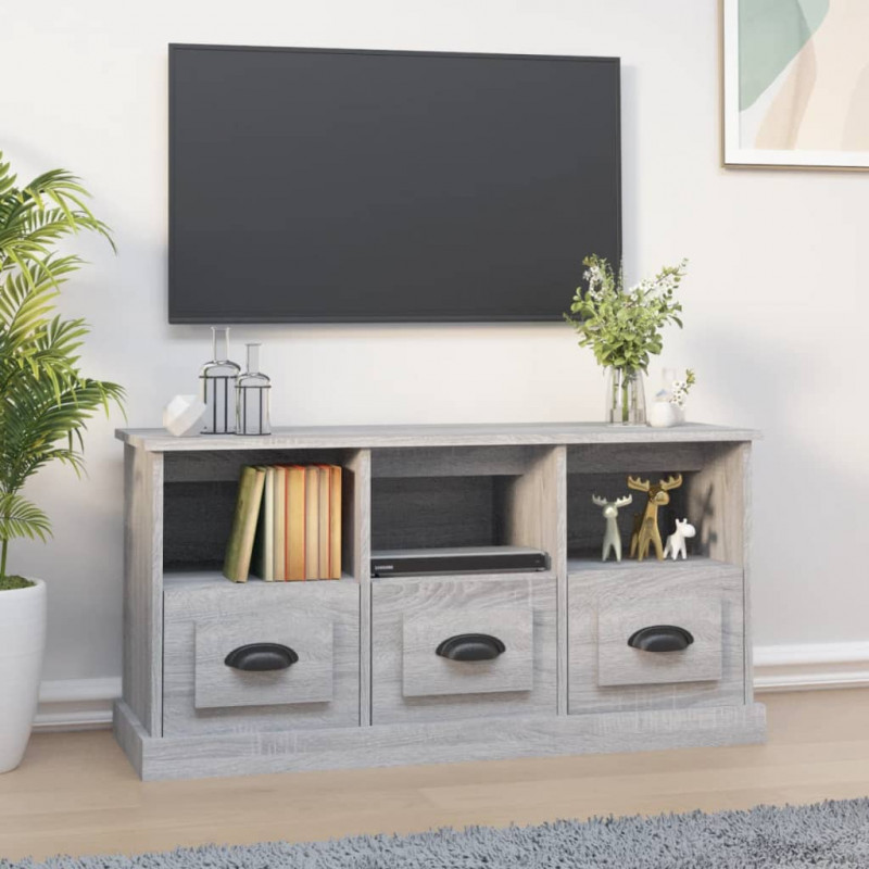 Szafka pod TV, szary dąb sonoma, 100x35x50 cm