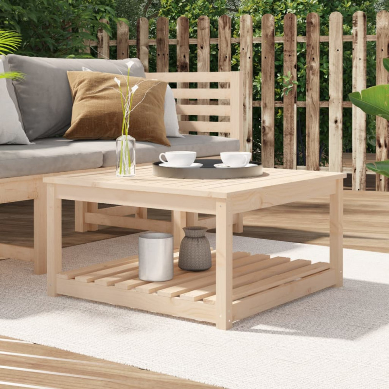 Stolik ogrodowy, 82,5x82,5x45 cm, lite drewno sosnowe