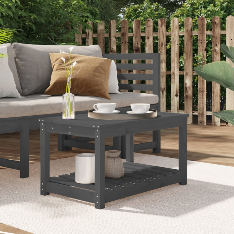 Stolik ogrodowy, szary, 82,5x50,5x45 cm, lite drewno sosnowe