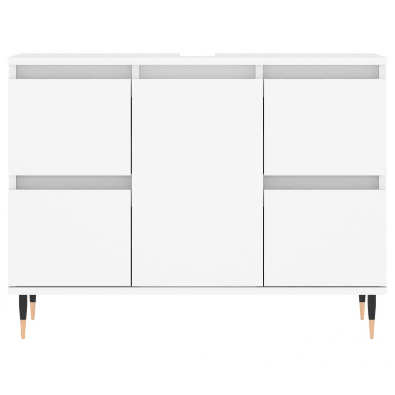 Szafka łazienkowa, biała, 80x33x60 cm, materiał drewnopochodny