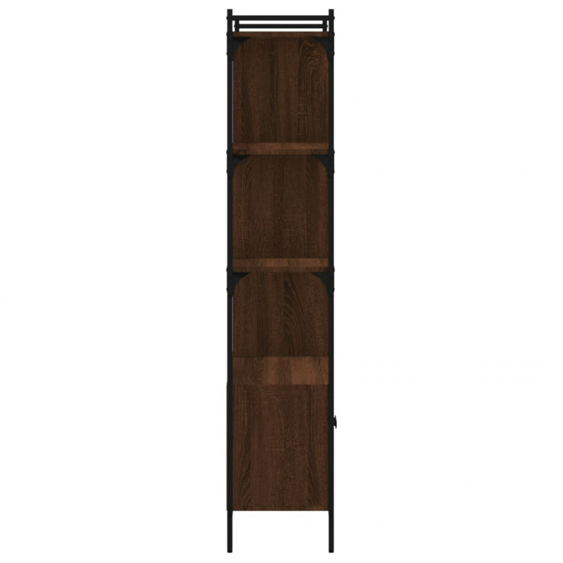 Biblioteczka z drzwiczkami, brązowy dąb, 76,5x30x154,5 cm