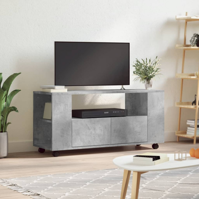 Szafka pod TV, szarość betonu, 102x34,5x43 cm